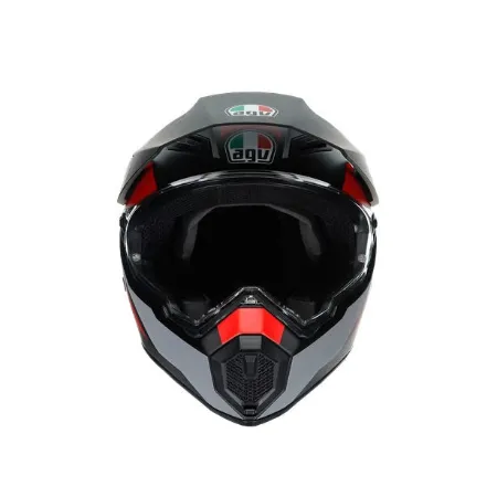 Agv AX-9 Multi Refractive ADV Carbon Motosiklet Kaskı Gri Kırmızı resmi