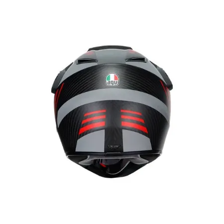 Agv AX-9 Multi Refractive ADV Carbon Motosiklet Kaskı Gri Kırmızı resmi