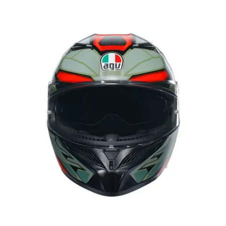 AGV K3 Decept Kapalı Motosiklet Kaskı Yeşil Kırmızı resmi