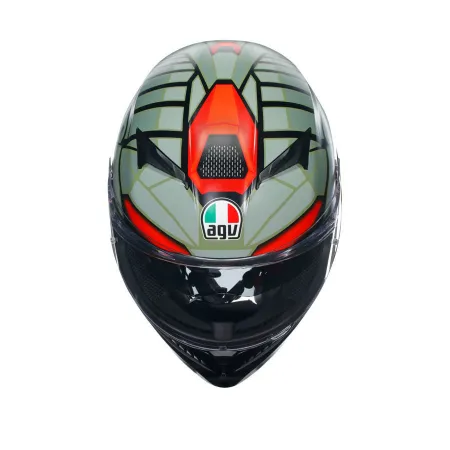AGV K3 Decept Kapalı Motosiklet Kaskı Yeşil Kırmızı resmi