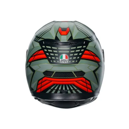 AGV K3 Decept Kapalı Motosiklet Kaskı Yeşil Kırmızı resmi